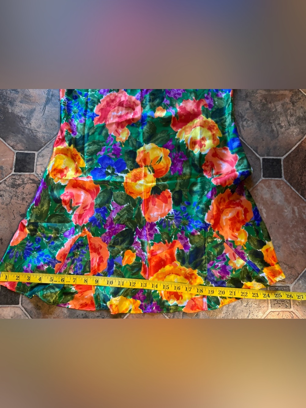 Vintage 90s Victoria’s Secret Gold Label vivid Floral Satin Robe Slip Set Size L - Picture 12 of 15
